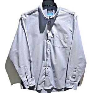 Stafford CoolMax Dress Shirt Mens 17-17½ 36-37 Blue Long Sleeve Button Up Office